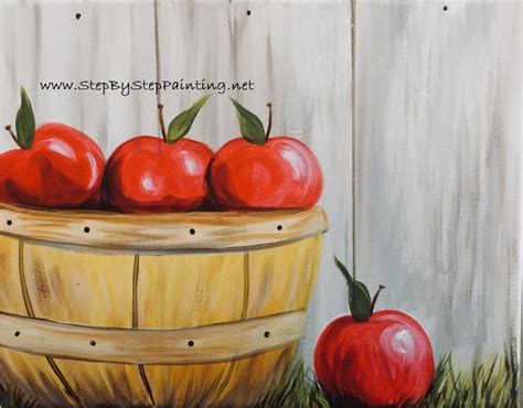 How To Paint An Apple With Acrylics - Apple Picking Basket