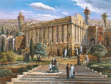 Jewish Painting: Tombs of the Patriarchs in Hebron (Maarat Hamachpela ...