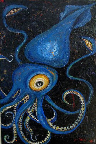 Giant squid painting | Octopus painting, Painting, Squid drawing