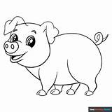 Cartoon Pig Coloring Page  Easy Drawing Guides sketch template