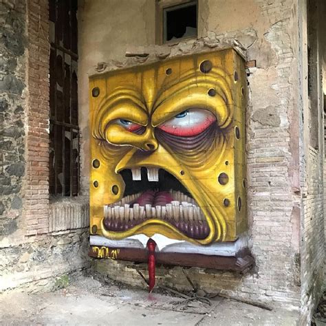 SpongeBob SquarePants in Barcelona, Spain | STREET ART UTOPIA