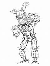Animatronics Springtrap coloring Pages sketch template