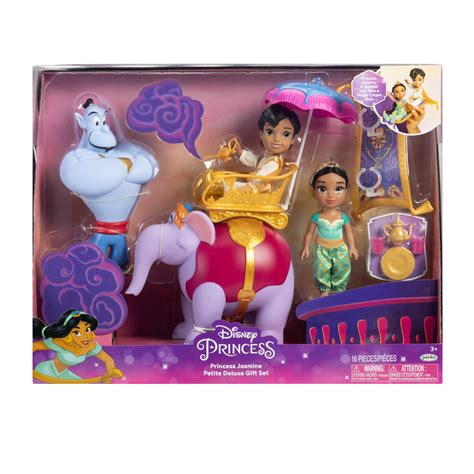 Disney Princess Jasmine Petite Deluxe Gift Set with Aladdin, Genie, Magic Carpet, and Abu for ...