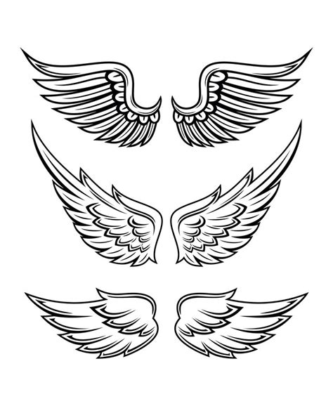 Illustration Of Wings Collection Set | Wing tattoo designs, Henna tattoo designs simple, Tattoo ...