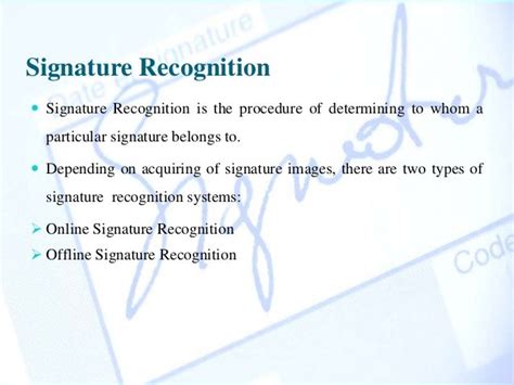 Biometric Signature Recognization