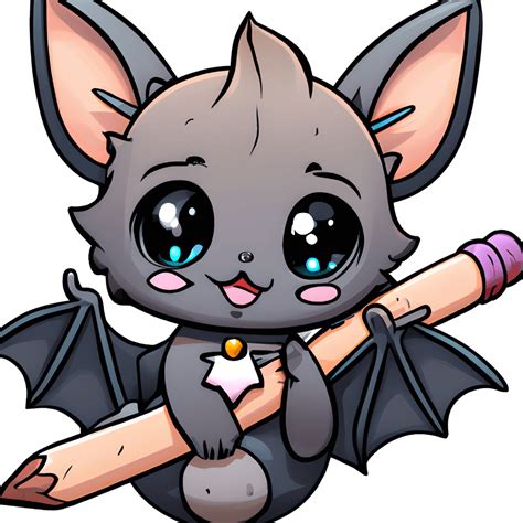 Kawaii Bat Anime Graphic · Creative Fabrica