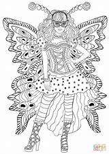Girl Wearing Carnival Butterfly Costume coloring Page  Free Printable sketch template