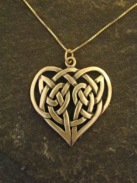 14K Gold Celtic Knot Heart Pendant on a 14K Gold Chain