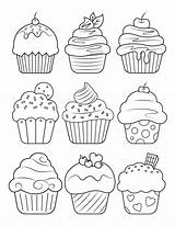 Printable Cupcake Coloring Pages sketch template