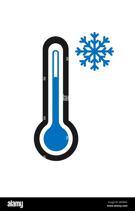 Vector thermometer icon with snowflake icon. Cold weather. Temperature ...