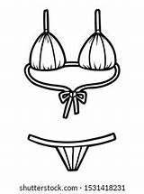 Coloring Book Children String Bikini vector De Stock Libre  sketch template
