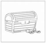Open Treasure Chest Coloring Page sketch template