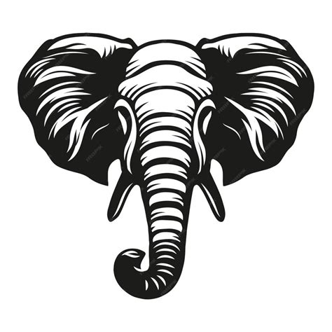 Free Vector | Hand drawn elephant head silhouette