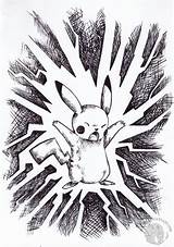 Pikachu Use thunderbolt By Kqeina On DeviantArt sketch template