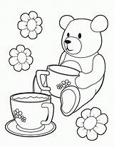 Printable tea party coloring Page  Clip Art Library sketch template