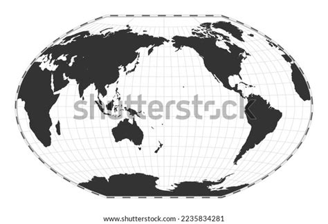 Vector World Map Winkel Tripel Projection Stock Vector (Royalty Free ...