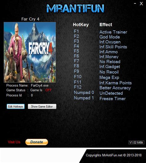 Far Cry 4 Trainer +13 v1.10 MrAntiFun - download pc cheat