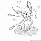 Pokemon Sylveon Coloring Pages By Exhaltorio  Free Printable sketch template