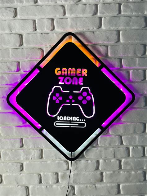 Gamer Zone Led Sign Gamer Room Led Sign RGB Led Lights Wall - Etsy