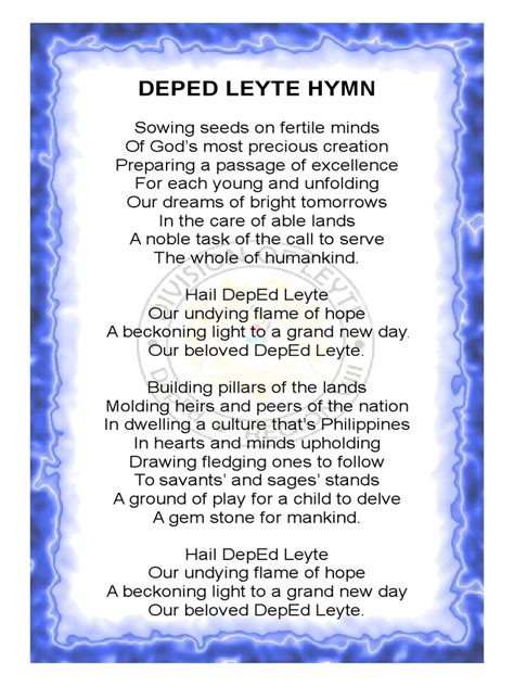 Deped Tacloban Hymn Lyrics