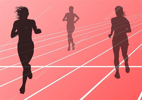 Vector: siluetas corriendo | corredores de maratón corriendo vector siluetas — Vector de stock ...