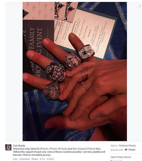 Tom Brady Posts Photo of Super Bowl Rings to Facebook and Explains ...