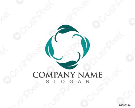 Leaves green nature logo and symbol - stock vector 4596144 | Crushpixel