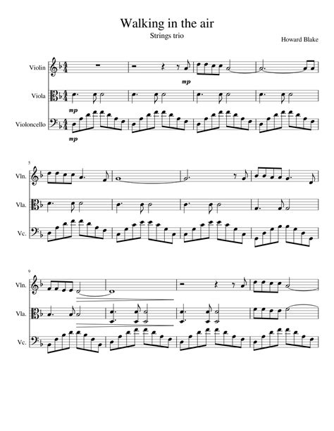 Walking in the air Sheet music for Violin, Viola, Cello | Download free ...