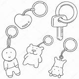 Keychain Coloring Pages sketch template