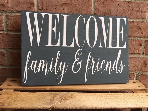 Welcome Sign / Welcome Family and Friends Sign / Hand Painted Wood ...