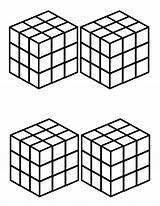 Rubiks Cube Coloring Page To Download And Print  sketch template