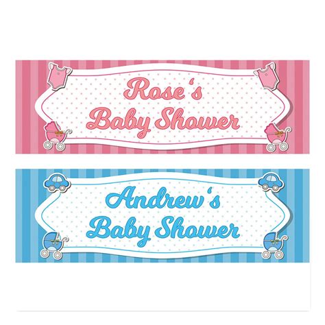 Baby shower party banners personalised 2 pieces from £4.99, Free post