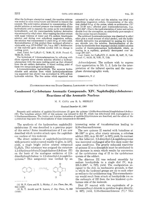 Condensed Cyclobutane Aromatic Compounds. XIV. Naphtho[b]cyclobutene ...