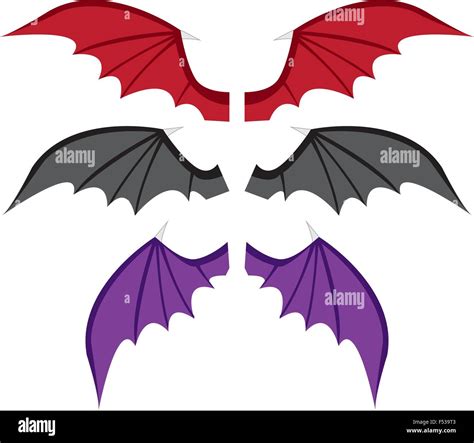 Set Bat wings in color in flat style,vector Stock Vector Image & Art - Alamy