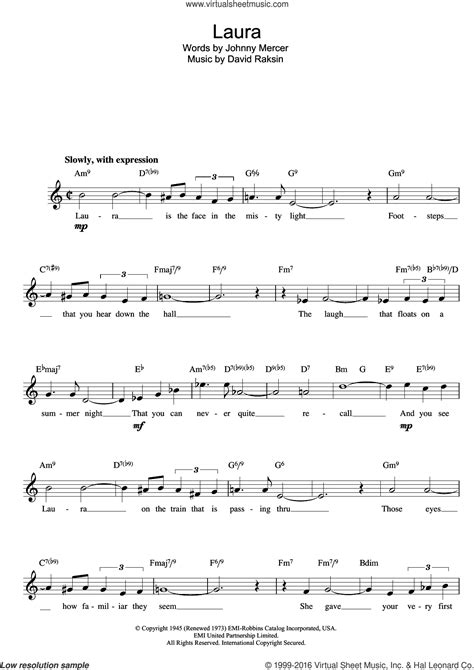 Raksin - Laura sheet music (fake book) [PDF-interactive]