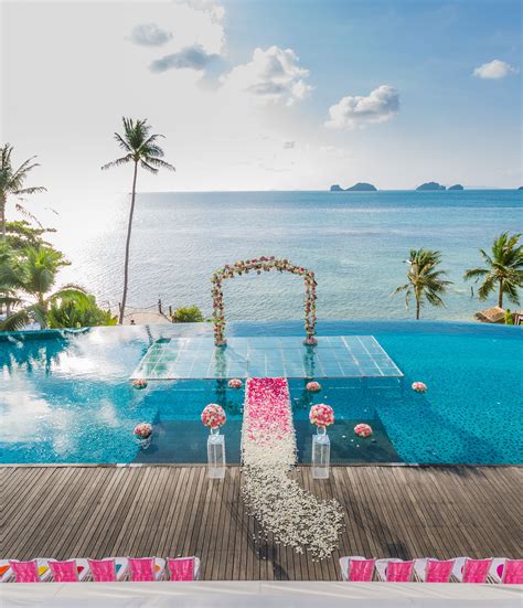 The unique wedding concept: over-water #wedding ceremony at #ConradKohSamui #Thailand Unique ...