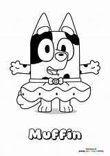 Muffin From Bluey  Coloring Pages For Kids sketch template