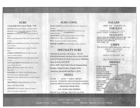 Fulton Sub Shop Menu, Menu for Fulton Sub Shop, Fulton, Columbia - Urbanspoon/Zomato