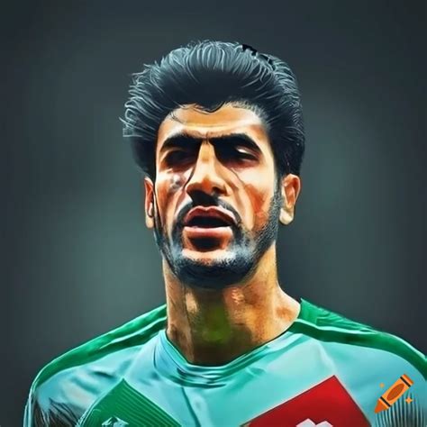 Portrait of an iranian soccer player on Craiyon