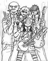 Gorillaz Coloring Pages  Coloring Nation sketch template