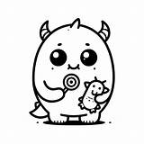 Adorable Monster coloring Page  Download Print Or Color Online For Free sketch template