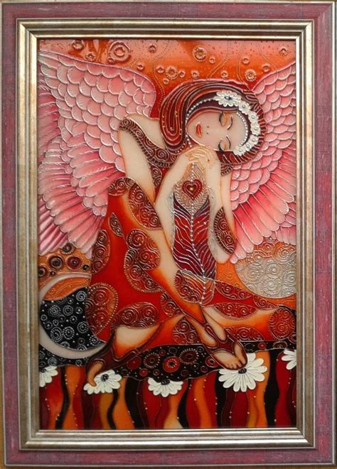 Stained Glass Panel Dream Angel Wings Painting Wall Hanging - Etsy