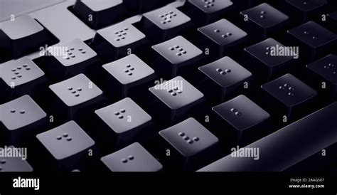 Black Braille Keyboard. Accessible keys for blind people Stock Photo - Alamy