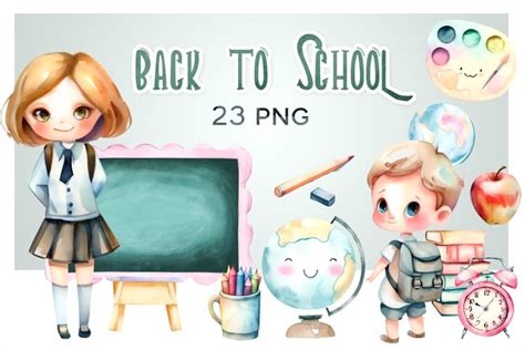 Back to school - watercolor set