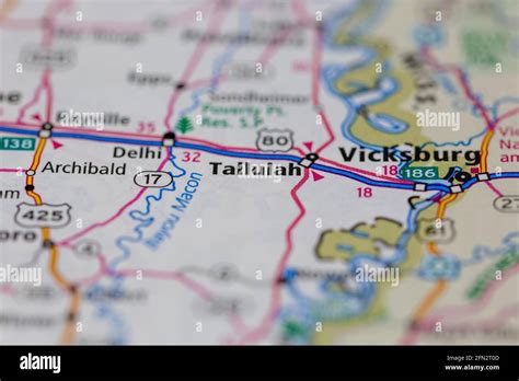 Tallulah Louisiana USA Shown on a Geography map or road map Stock Photo ...