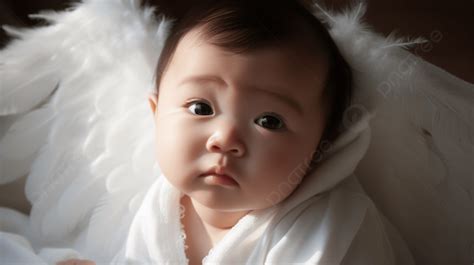 Baby With White Angel Wings Over Its Head Background, Baby Angel With White Wings, Hd ...