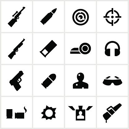 Target Shooting Icons Stock Illustration - Download Image Now - iStock