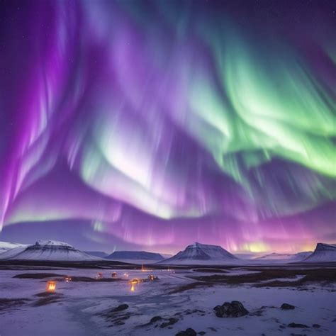 Premium AI Image | Aurora Borealis In Iceland Northern Lights in Iceland Polar Lights in Iceland ...