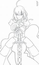 Fate Stay Night Black And S White Coloring Pages sketch template