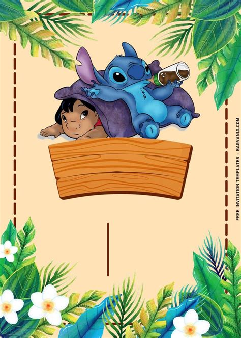 10+ Blissful Summer Hula Lilo & Stitch Birthday Invitation Templates | FREE Printable Birth ...